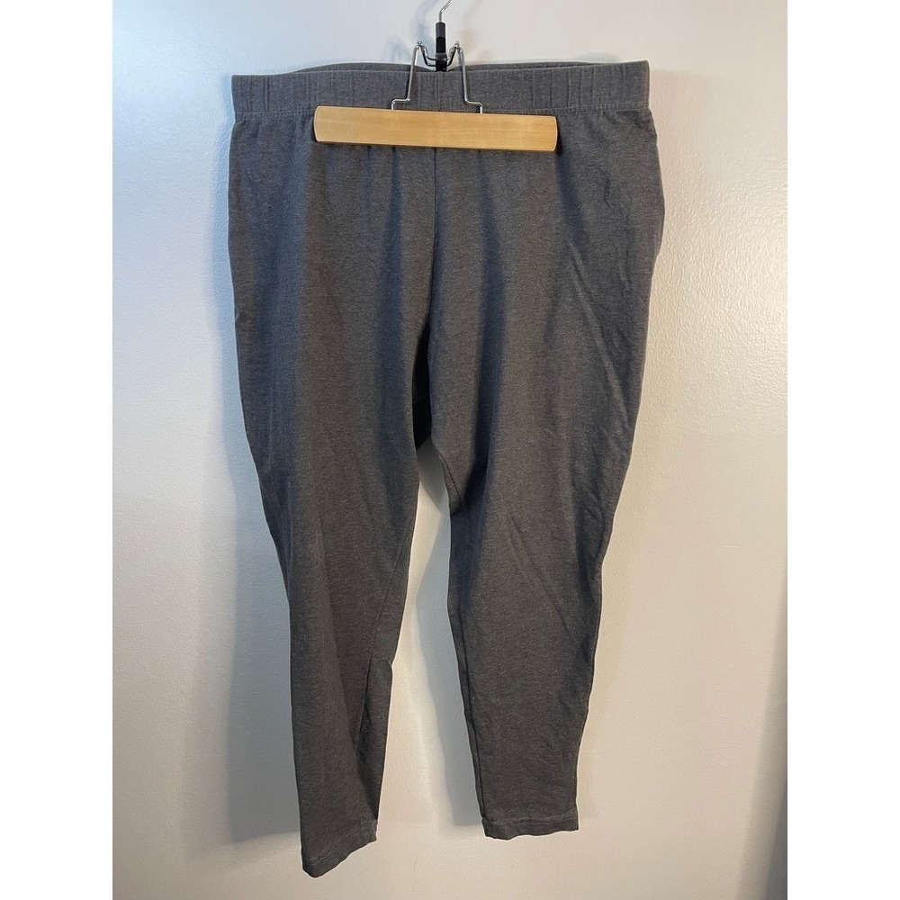 Avenue Women Plus Size 18/20 Charcoal Gray Heathered Cotton Blend Leggings Ankle